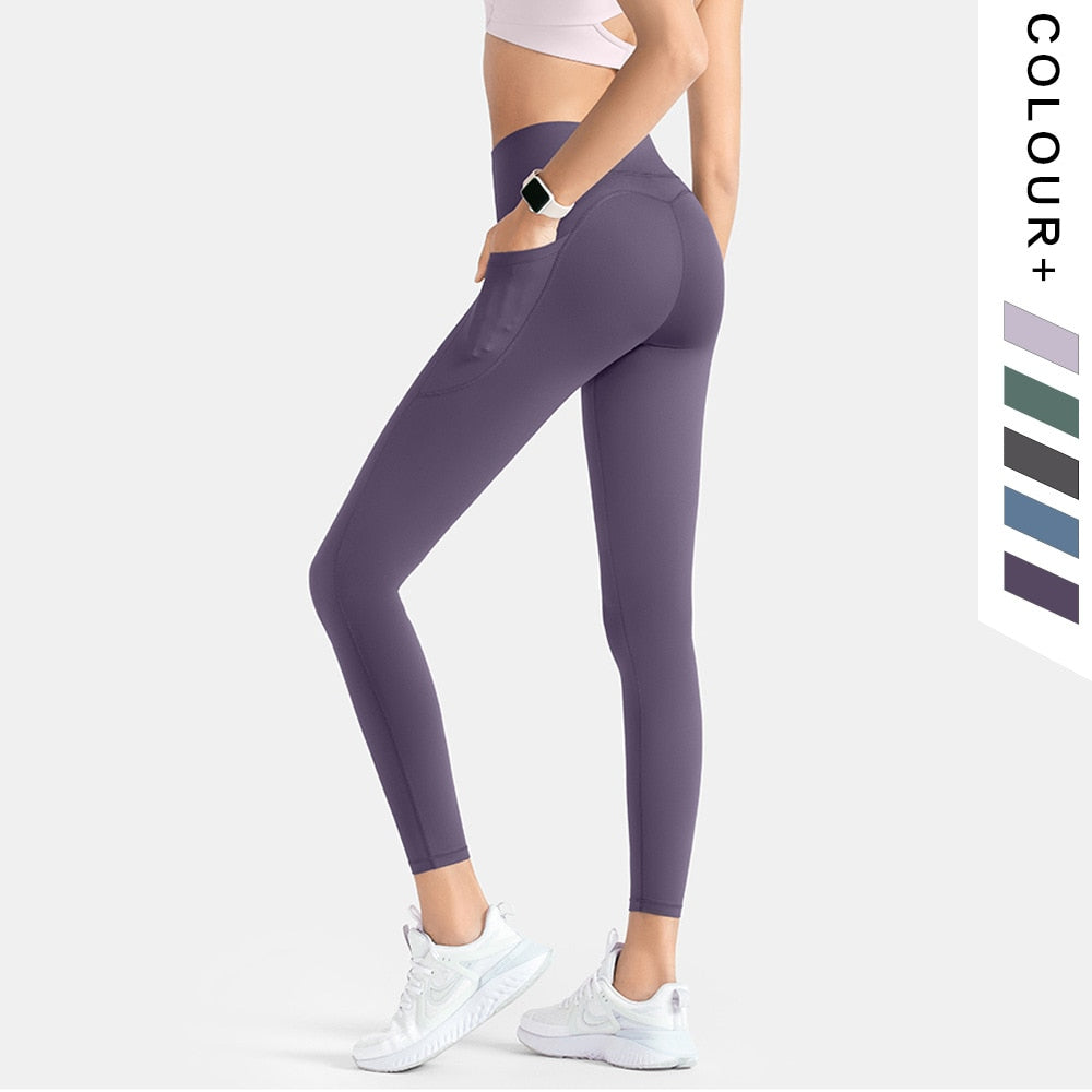 High-Waist Pocket Leggings — Tummy Control Running Pants
