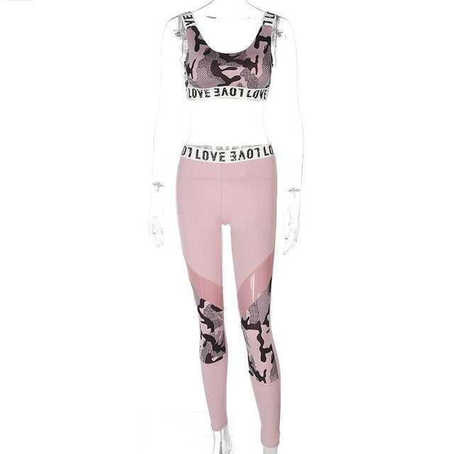 Pink Crop Tank & Legging Set — 2-Piece Workout Outfit