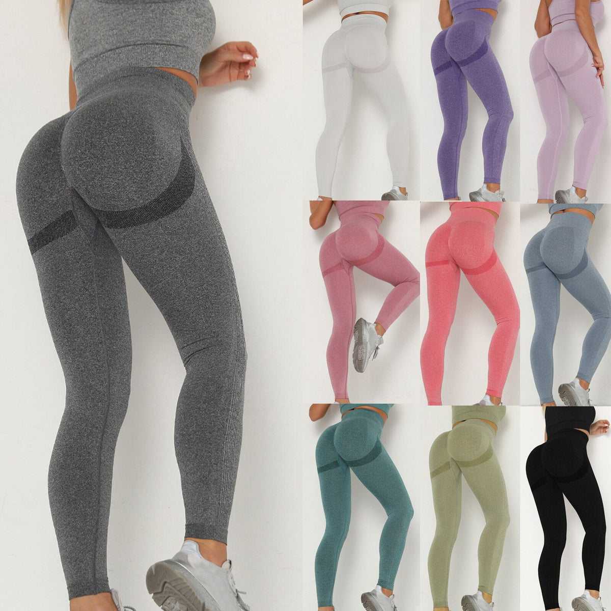 High-Waist Scrunch Leggings — Bubble Butt Push-Up Tights