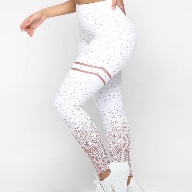 Printed High-Waist Fitness Leggings — Ankle-Length Workout Tights