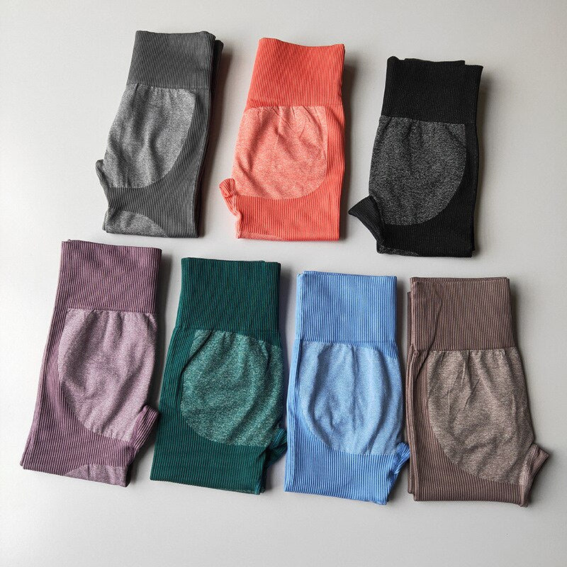 Seamless High-Waist Yoga Leggings — Push-Up Compression Tights