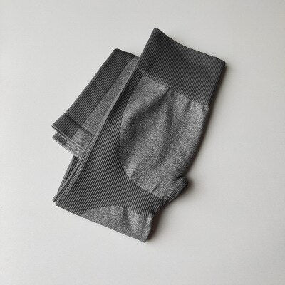 Seamless High-Waist Yoga Leggings — Push-Up Compression Tights