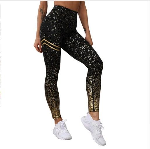 Printed High-Waist Fitness Leggings — Ankle-Length Workout Tights