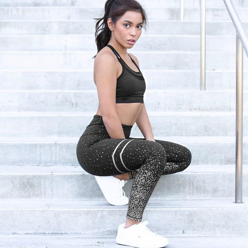 Printed High-Waist Fitness Leggings — Ankle-Length Workout Tights